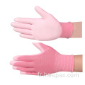 Gants de travail enduit de polyester rose hespax